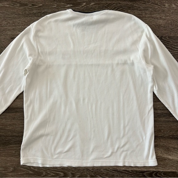 Tommy Hilfiger Jeans Vintage Y2K 90s White Thermal Long Sleeve Logo Shirt Mens L - Picture 5 of 7